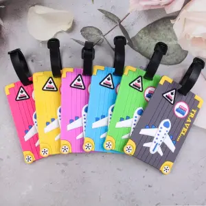 Home Bag tag karet custom dengan logo timbul, bahan lentur dan tahan lama. Cocok untuk label koper dan tas travel, souvenir promosi, serta kebutuhan branding.